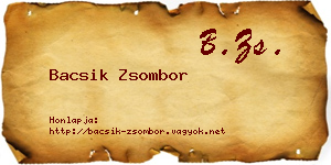 Bacsik Zsombor névjegykártya